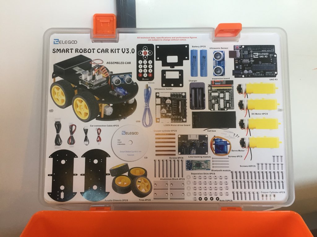 DaniellaNFP's tweet photo. #teambuilding at @vedaconsulting this afternoon. I’m building a robot car with Raj 🙈 #smartrobotcar https://t.co/oju32qBsjG