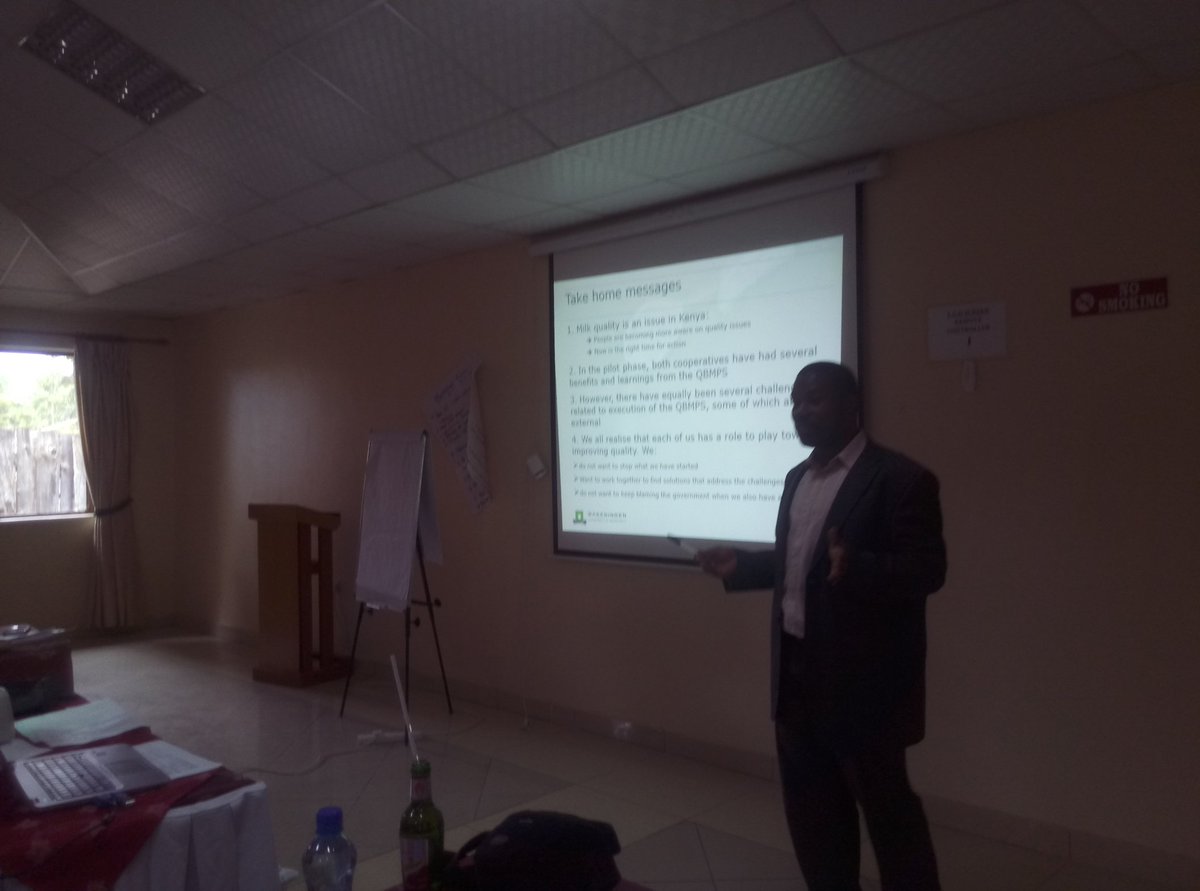 A take home message from the Asaah Ndambi <a href="/WURlivestock/">WUR Livestock</a> milk quality and safety workshop in Nakuru. Time is right with more consumer awareness &amp; growing  crisis in Kenya <a href="/sanneinkenya/">sanne</a>  <a href="/NLDairyKenya/">KMDP NLDairyinKenya</a> <a href="/DairyESADA/">DairyAfrica</a> <a href="/SafeFoodKenya/">Safe Food Kenya</a>