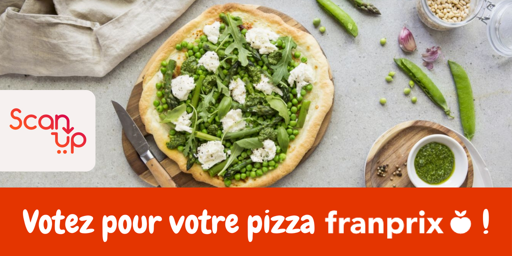 ScanUp_Fr's tweet photo. Vous ne pourrez pas #voter pour ajouter un « Z » à pizzza, mais pour tout le reste, c’est à vous de choisir ! 😉 Alors dites-nous si vous êtes ingrédients 100% 🇫🇷 ou non, #pizza végé 🥦 ou chorizo… Et venez construire la pizza @franprix sur l'app ScanUp ! 🍕 #Startup #FoodTech https://t.co/D9rhSbihix
