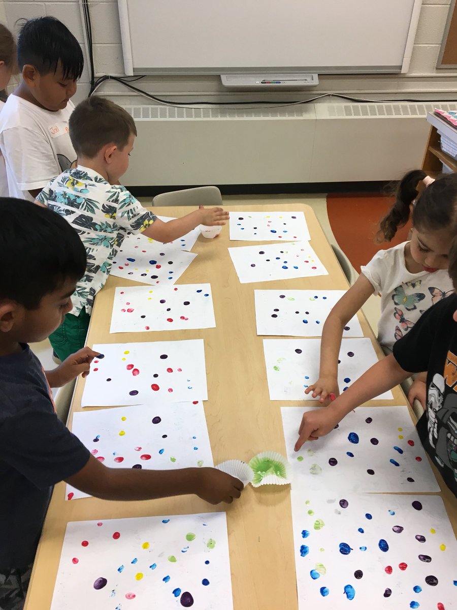 ali2cook's tweet photo. Putting our mark on a great year in kindergarten at St. Brendan. Waving goodbye to school and saying hello to summer #tcdsb #tcdsbey #collaborativeartwork #wavinggoodbyetokinder https://t.co/TVFtWpqINl