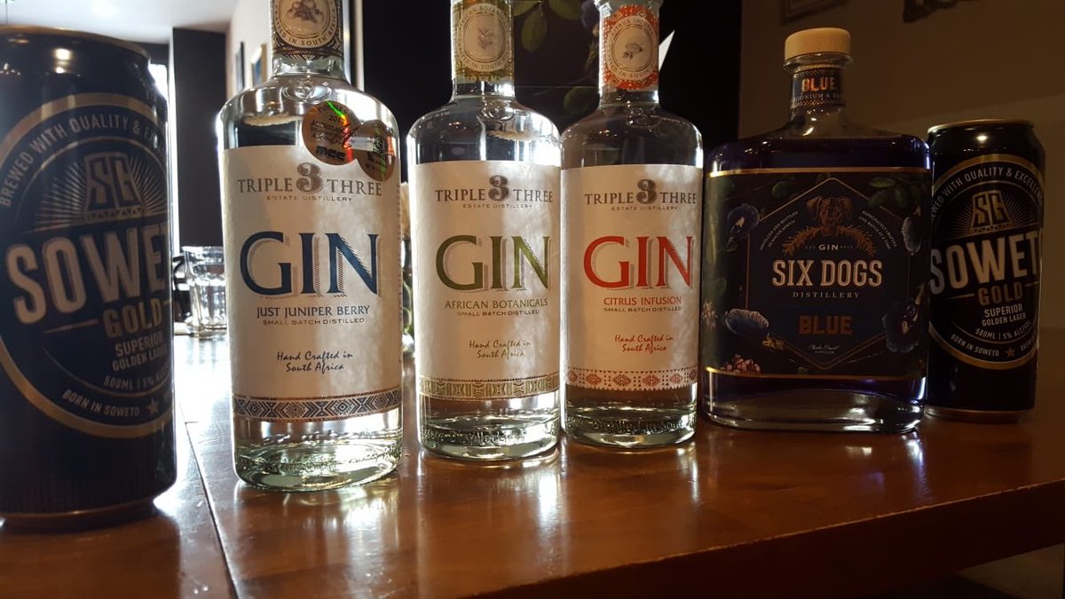 Friday afternoon tasting of <a href="/SowetoGold/">Soweto Gold Lager</a> <a href="/triplethreegin/">Triple Three Distillery</a> &amp; <a href="/SixDogsGin/">Six Dogs</a> has started!!! Has anyone tried these before?