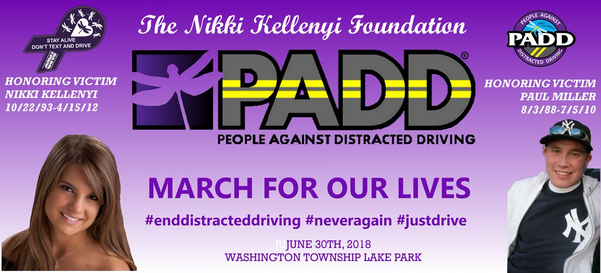 Hoping to see all of my friends and supporters tomorrow for our 5th walk to end distracted driving at Washington Twp Lake park 

Registration opens at 9am, opening prayer at 10:30. Walk at 11:00. Information at PADD.org

#distracteddriving #kills #innocentvictims