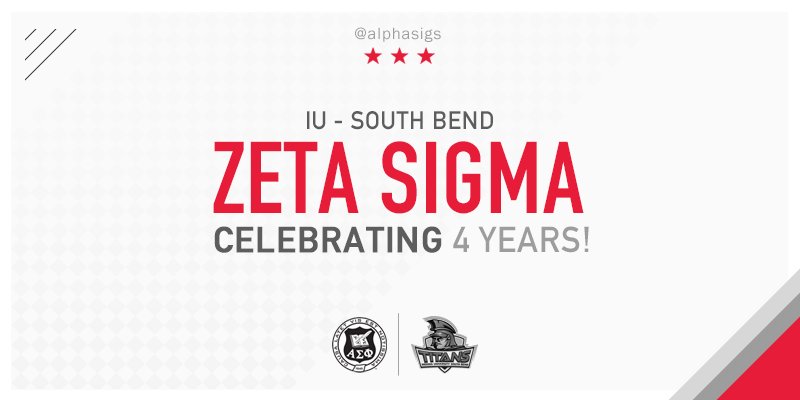 alphasigs's tweet image. Happy Founders Day to the men of Zeta Sigma (IU - South Bend)! #4YearsStrong #AlphaSig 
@ZS_ALPHASIGS