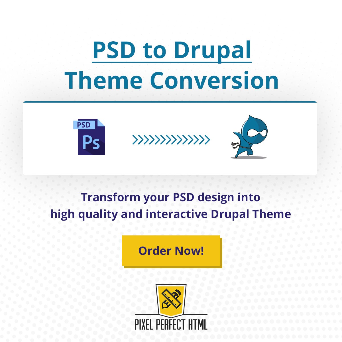 PixelPerfectHTM's tweet image. Pixel Perfect HTML converts your PSD into Drupal theme with W3C validated, 100% hand coded, cross-browser compatible and 100% satisfaction guarantee. Order now! goo.gl/VmnkmE
#PSDtoDrupal #PSDtoHTML5 #PSDtoDrupalconversion