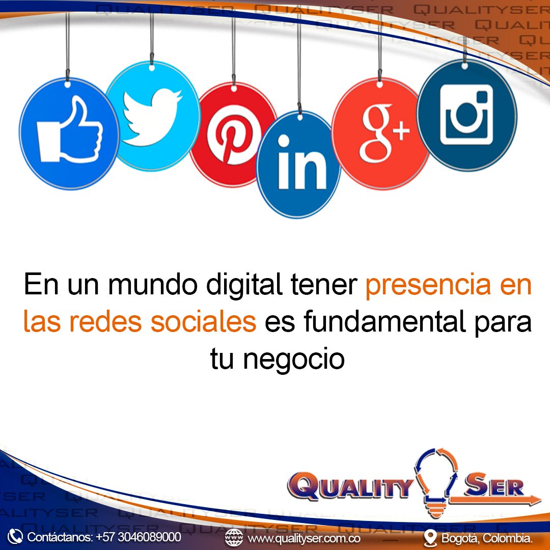 SerQuality's tweet photo. QualitySer te brinda asesoramiento publicitario en marketing digital, diseño gráfico, redes sociales, material POP, videos corporativos.
Contáctanos por info@qualityser.com.co o al 3046089000
#asesoría #facebook #twitter #linkedin #páginasweb #QualitySer #videoscorporativos https://t.co/pIjC5pQEhh