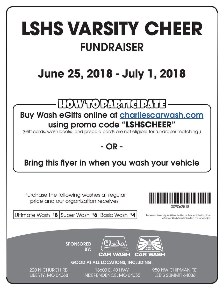 🐯A few more days to support LSHS Varsity cheer and get a car wash.   Thank you for your support.🐯
