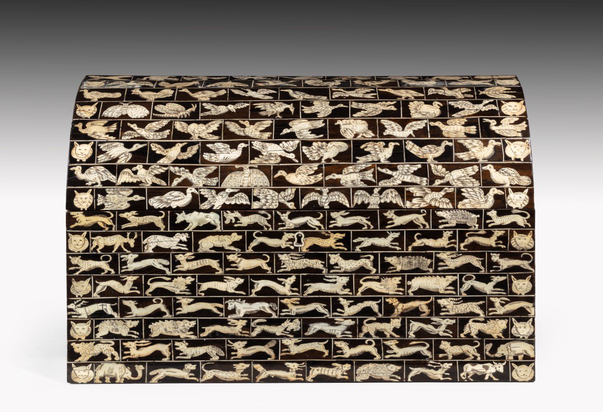 ThomasCoulborn's tweet photo. Our Renaissance Casket inlaid with ivory - probably made by a cabinet maker from Augsburg - and on display @MasterpieceFair. #thomascoulborn #Renaissance #artfair #masterpiece2018 #Augsburg https://t.co/MWLMyyM32X