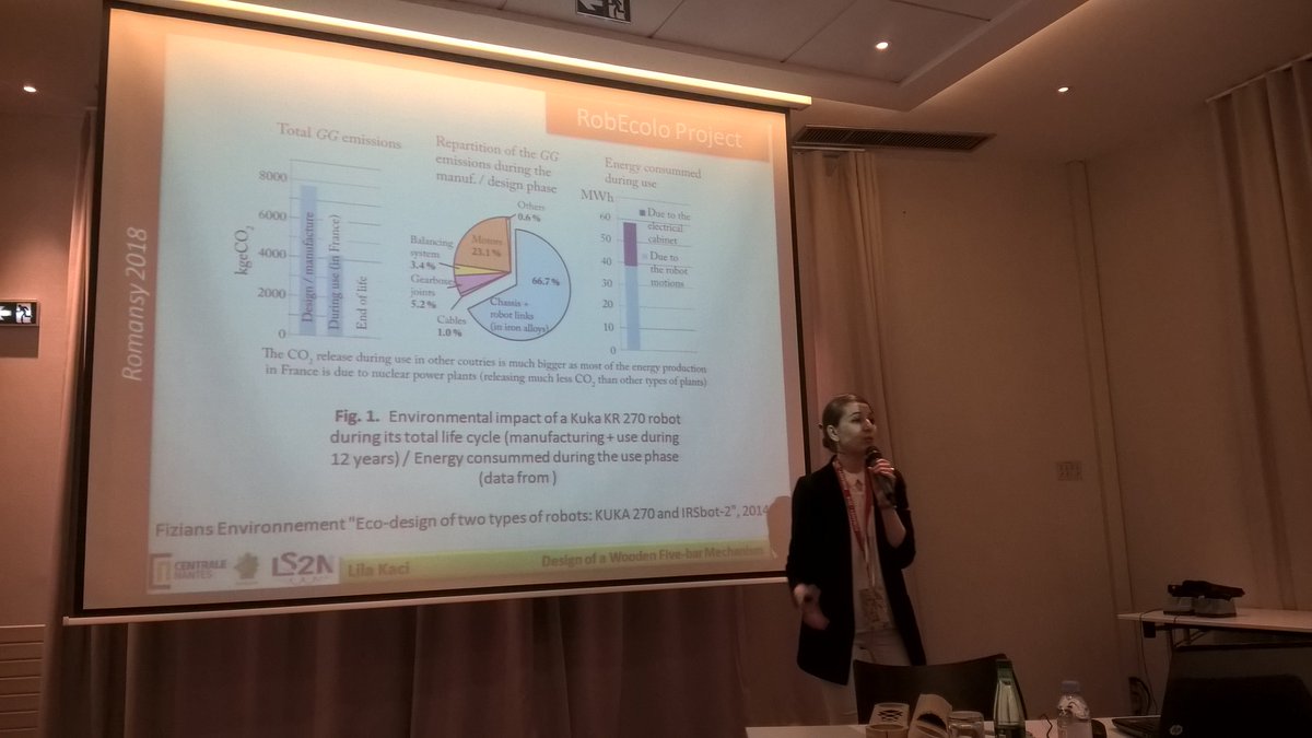 lila_kaci's tweet photo. Presentation of our research paper on design of a wooden five-bar mechanism #RobEcolo project at Romansy Conference on June 27, 2018 #Rennes #France
@CentraleNantes @LaboLS2N @ARMEN_robotics https://t.co/UsKSiOKGC1
