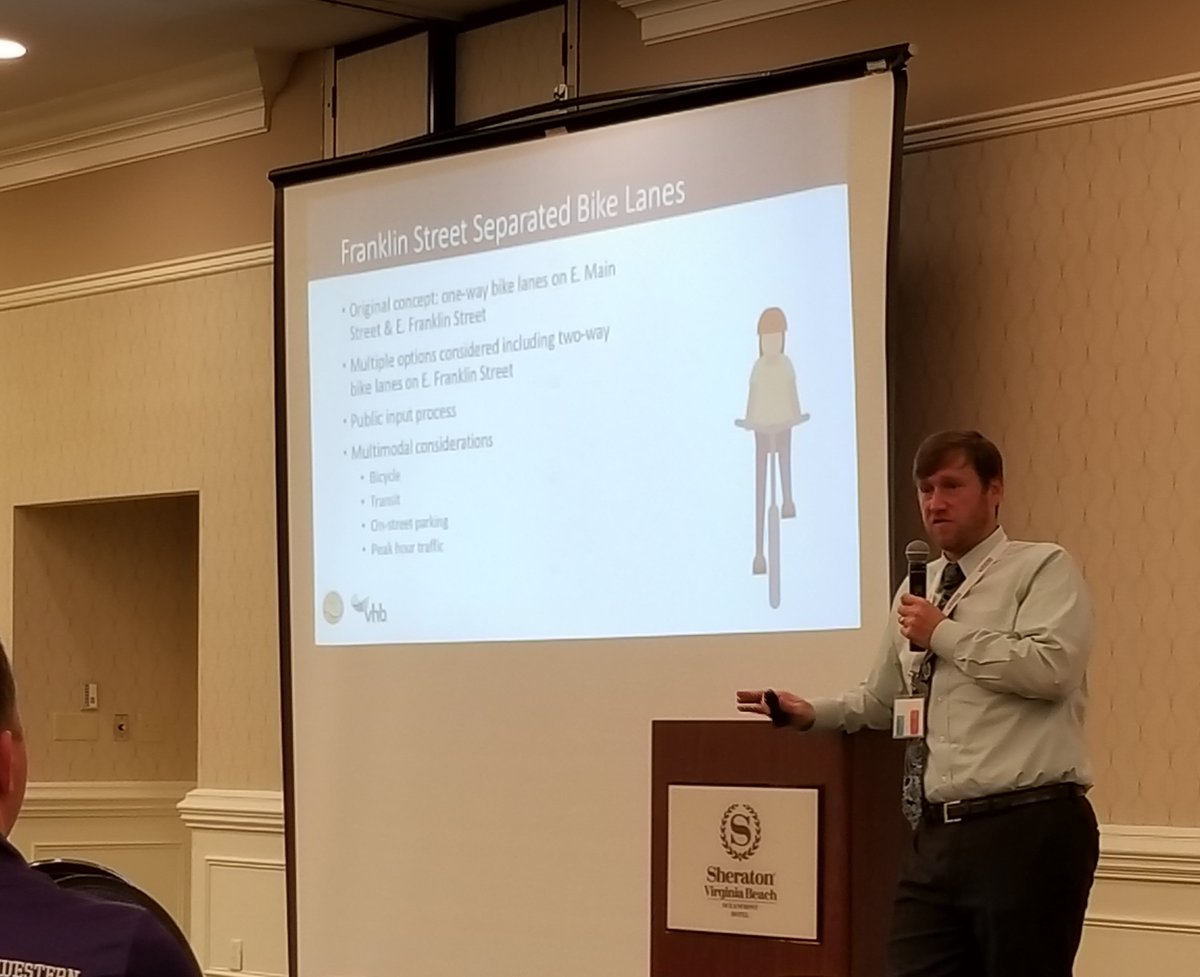 VHBnow's tweet photo. Chris Daily shares his insight on Complete Streets at #VASITE. #OurPeopleMakeUsGreat #Improvingmobility #Enhancingcommunities https://t.co/iLsWfKvkbe
