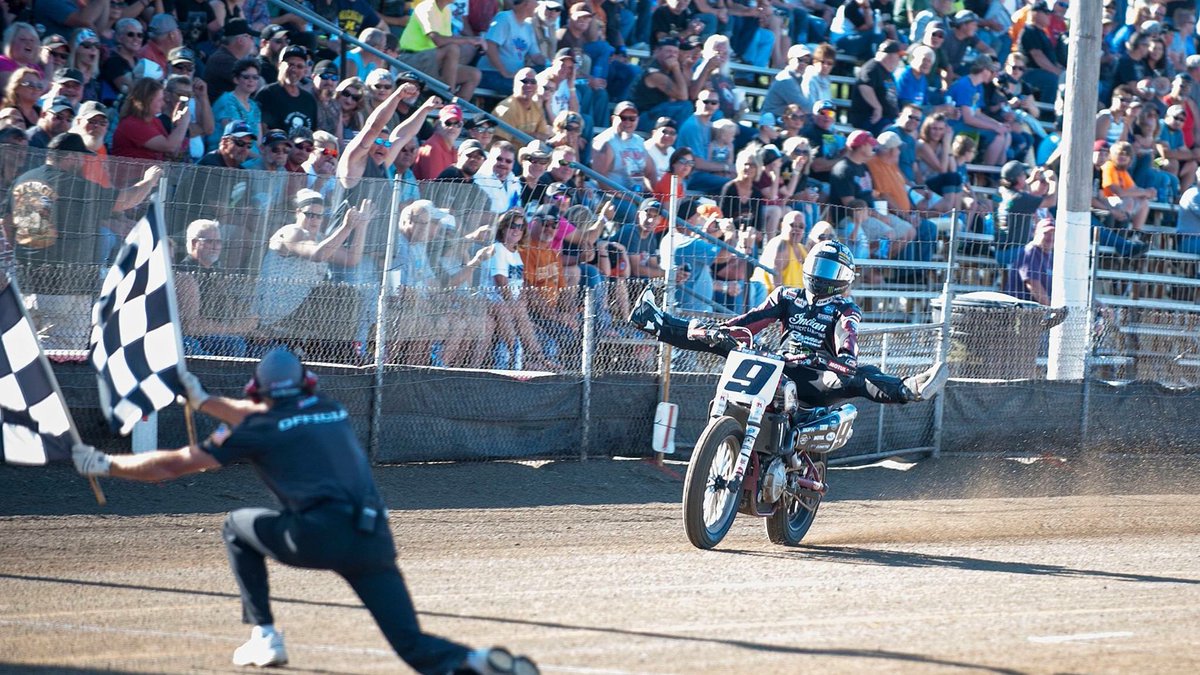 Can't wait to ride the @LimaHalfMile, the baddest @AmericanFlatTrk race of the year tomorrow on my @indianmotocycle Scout. I was a little jumpy last year, but I do remember counting the bacon from the @RoederRacing Dash 🤠🥓