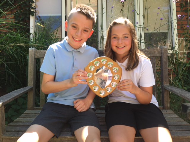 PEHolyTrinity's tweet photo. The winners of this year's whole school sports day were Earheart!  Here are the proud house captains with their trophy #inclusive #team #activetrinity https://t.co/CINoWBJ41r