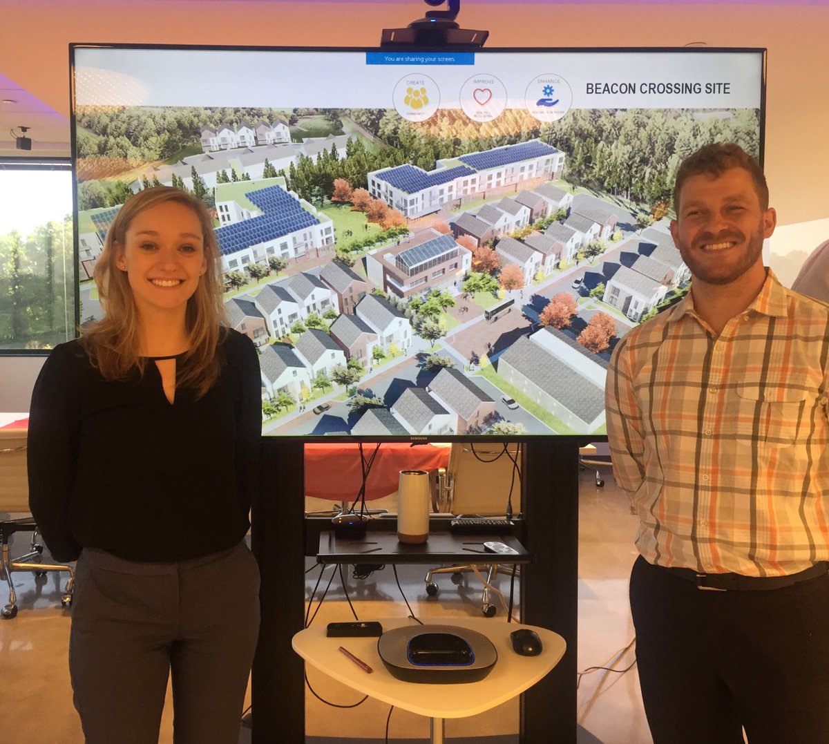 The winning HUD team presented at Grimm + Parker Architects. On April 18, UMD won the 2018 HUD Innovation Affordable Housing Competition. This is one of many presentations the team has given. Great job, Nathan Robbins &amp; Lauren Gilmartin! #HUDgov #GPArchitects
