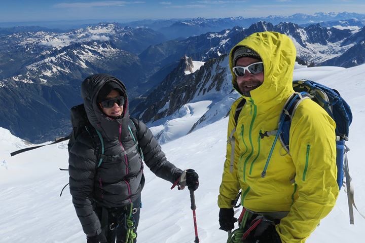 Success! Mont Blanc was summited yesterday in beautiful (if rather windy) conditions. Ridiculously hard work but oh so worth it!