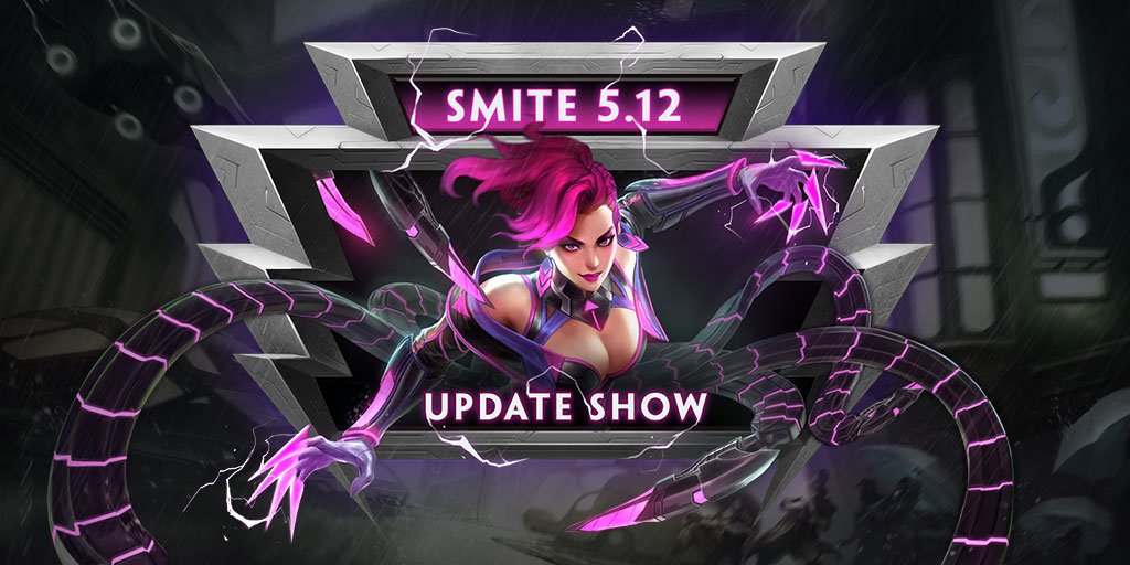 SMITEGame's tweet photo. The 5.12 Update Show is starting in 30 minutes! https://t.co/4WfuLxkOkJ #DivineUprising https://t.co/AhirKGqJsl