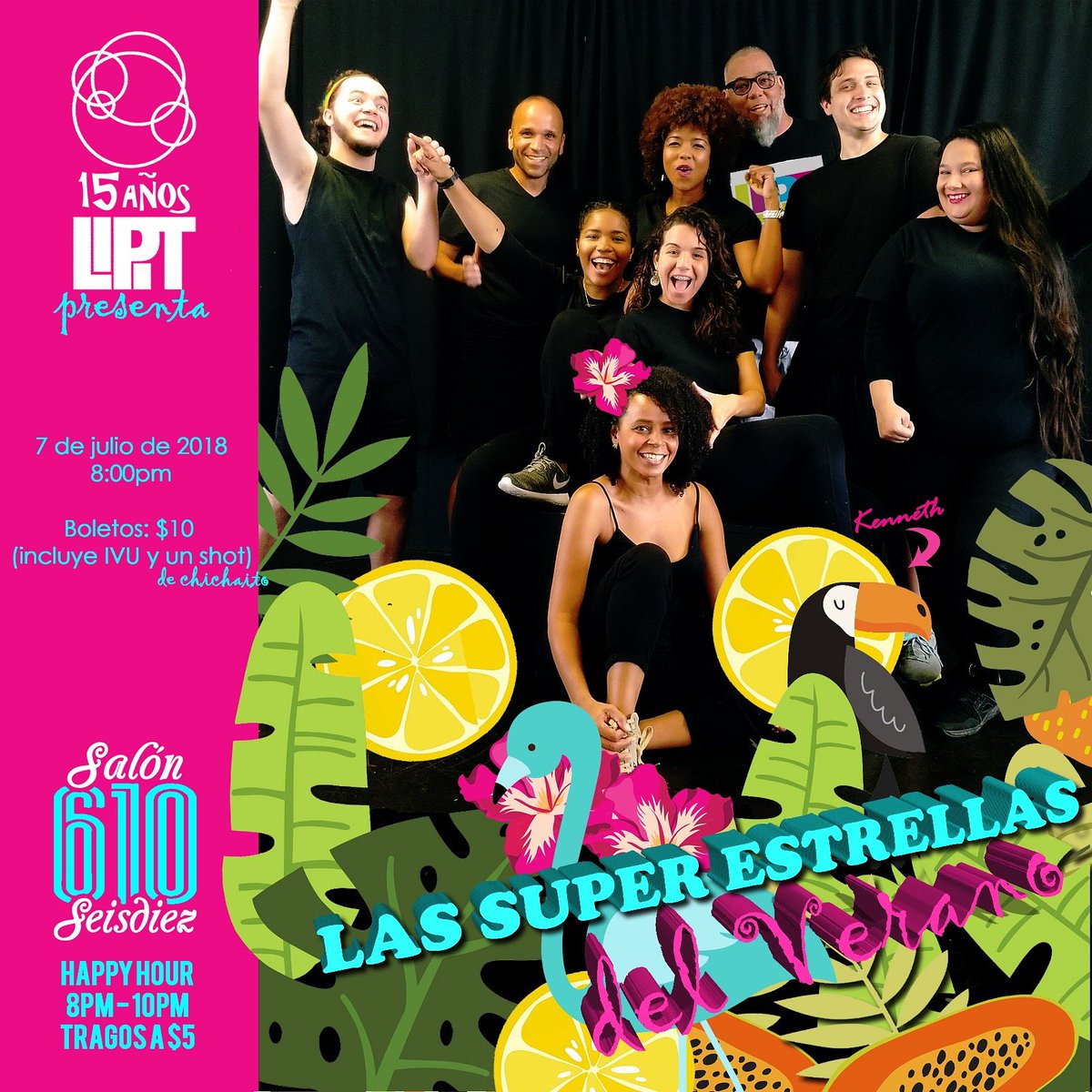 impropr's tweet photo. Ven a disfrutar de una noche de impro en @Salon610 con “Las superestrellas del verano”. Muestra de trabajo realizado con los integrantes del Taller de Nivel Básico ofrecido este verano por LIPIT. Info: https://t.co/MrzFjBO8hl #muchaimpro #puertoricoimpro #improtalleres #impropr https://t.co/bpjondZPoi