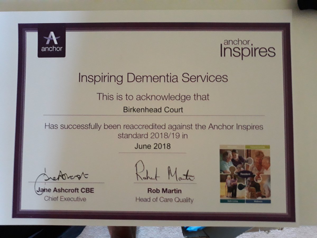 Congratulations to Birkenhead Court for achieving the Anchor Inspire reaccreditation.
