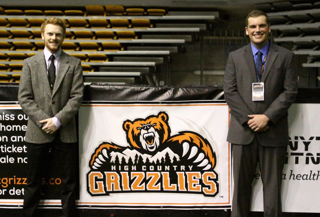HCGrizzlies's tweet photo. Congratulations to our very own Mackie Gallagher and Gray Salter for being awarded https://t.co/zWbZaZXGgt's best broadcasting team in the AAL!  Glad you guys got the recognition we know you deserve😎 https://t.co/U5EfX3eNpm