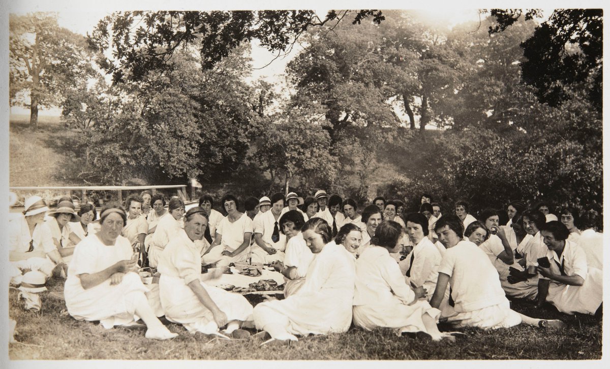 Students at IM Marsh College of Physical Training making the most of sunny weather. The college became part of what is now IM Marsh campus and was women-only until 1985: early entrants were required to not be 'sentimental or moody... the frivolous or lazy girl is not wanted'.