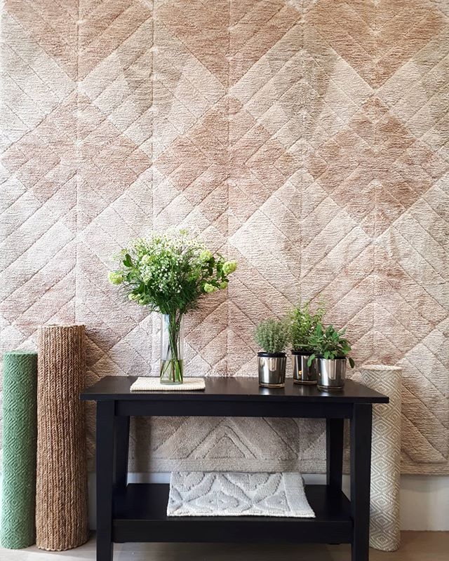 #pink and #green should always be seen! Our Sergeant Sea Salt #rug is hung in #nottinghill