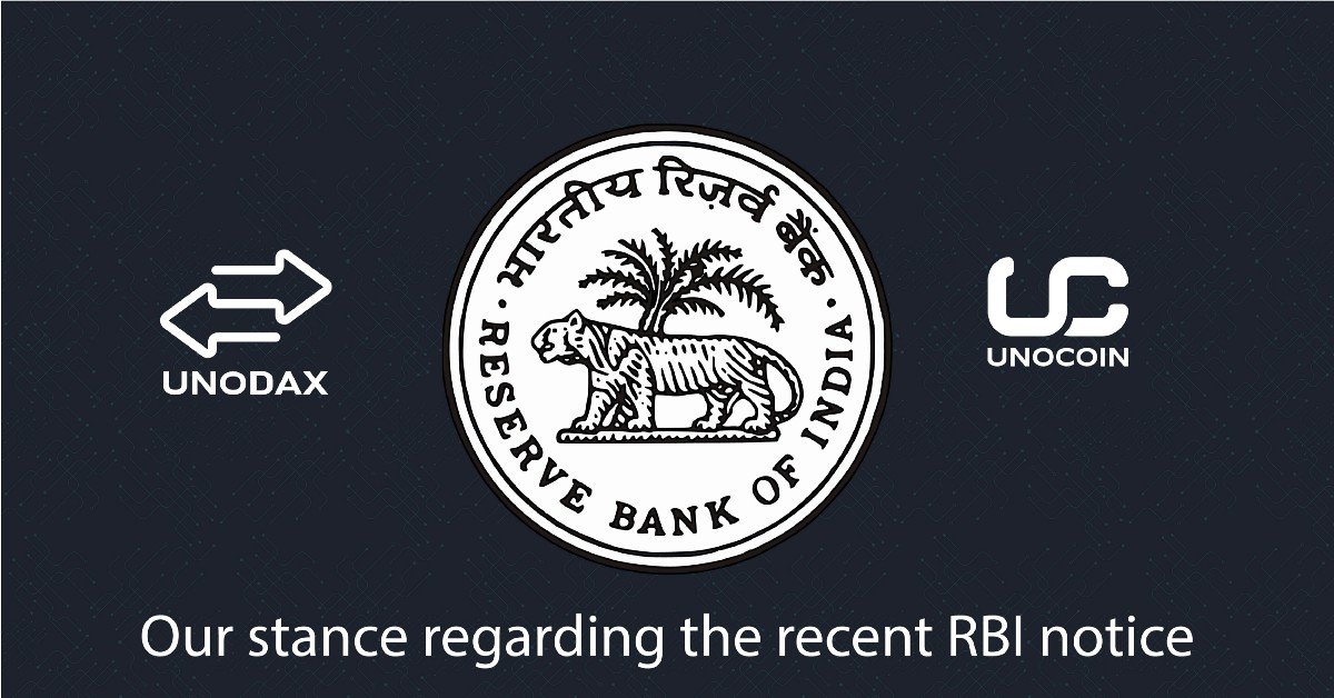 Unocoin Stance on Recent #RBI Notice goo.gl/aNw3q6

#Unocoin #banking #notice #bitcoin #payments