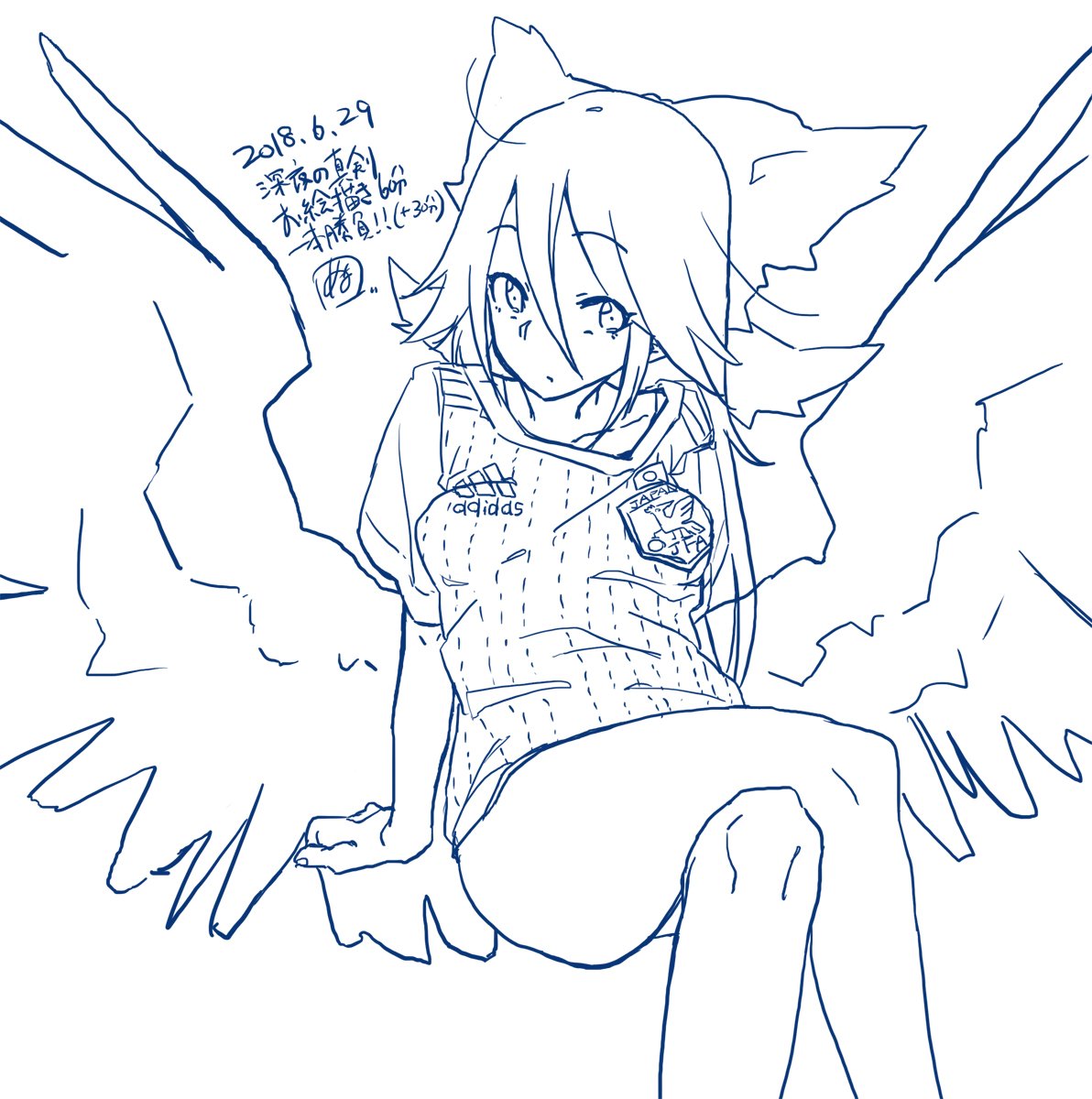 八咫烏つながりでお空。日本GL突破おめでとうございます。そーい。
#深夜の真剣お絵描き60分一本勝負 