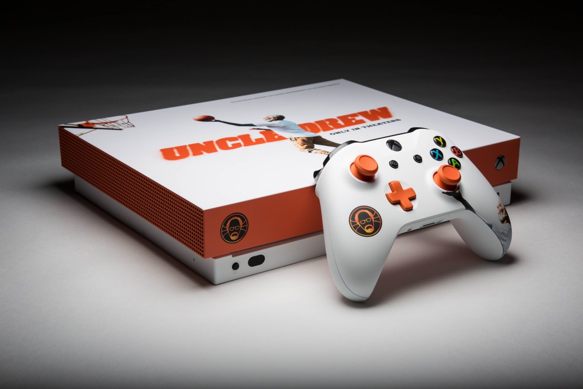 Xbox's tweet image. The game is on.
RT for a chance to win this custom #UncleDrew Xbox One X through July 6. NoPurchNec. #UncleDrewXboxSweepstakes rules: xbx.lv/2Nbi3Bk