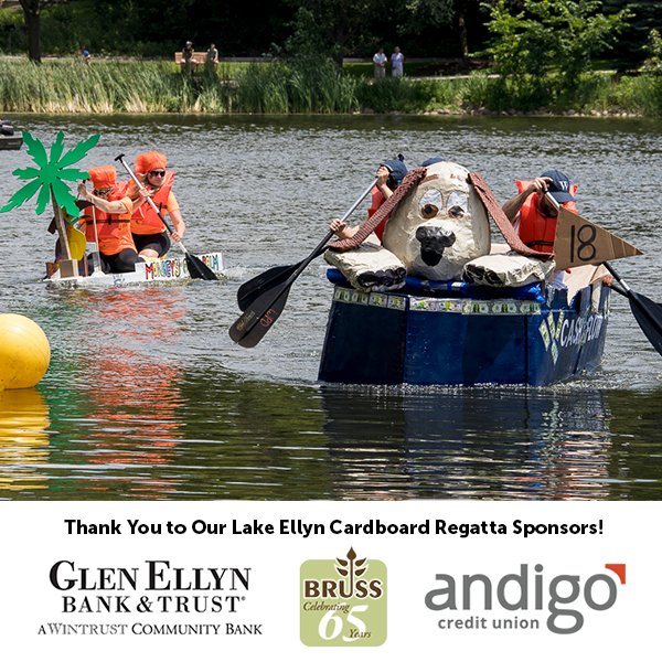 Planning to drive to the Cardboard Regatta tomorrow? Please be sure to follow posted signage if parking on the streets surrounding the Lake Ellyn Park. Learn more about parking near the event: bit.ly/2IrYhxz