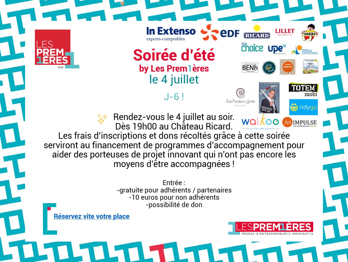 lespremieressud's tweet image. Plus que quelques jours avant la soirée emblématique des Premières !! 🎉

Nos partenaires sont : #Makethechoice #Lillet #LeKabanonaBoulettes #JusChicoula #InExtenso #VeryGoodTruck #LaurentBoghossian

N'oubliez pas de vous inscrire :
weezevent.com/soiree-d-ete-b…