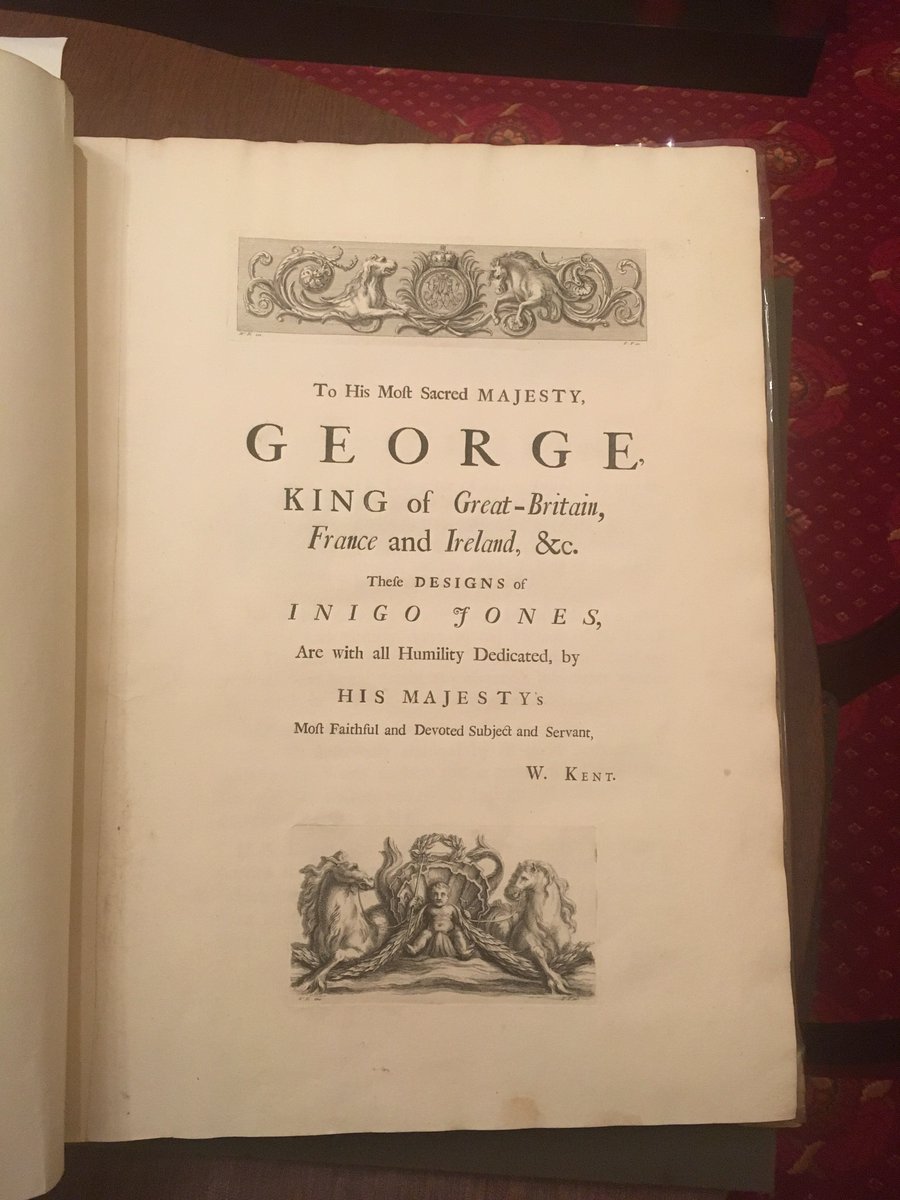 ArchLibND's tweet image. THE DESIGNS OF INIGO JONES: CONSISTING OF PLANS AND ELEVATIONS FOR PUBLICK AND PRIVATE BUILDINGS, 1727. #rarebookfriday #parklist #kinggeorge #archlibND #frontispiece