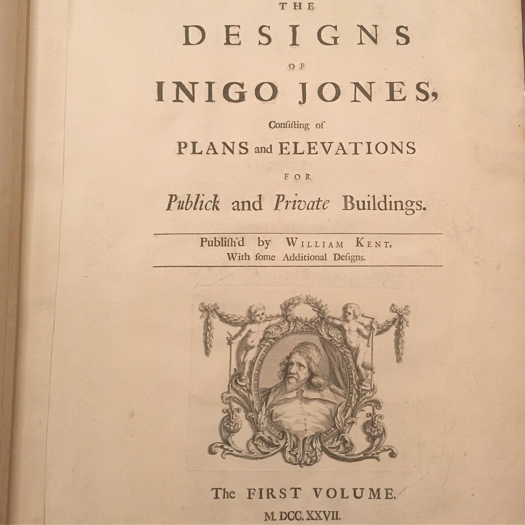 ArchLibND's tweet image. THE DESIGNS OF INIGO JONES: CONSISTING OF PLANS AND ELEVATIONS FOR PUBLICK AND PRIVATE BUILDINGS, 1727. #rarebookfriday #parklist #kinggeorge #archlibND #frontispiece