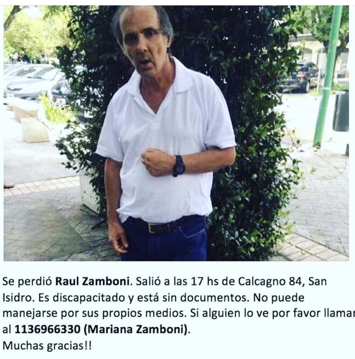 BUSCAMOS A #RaulZamboni POR FAVOR RT!!