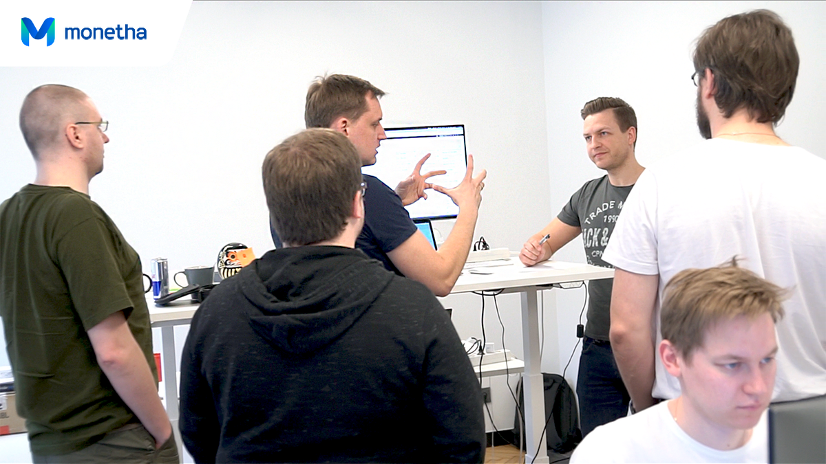 Monetha_io's tweet photo. Developers look serious… because they are! Monetha co-founder Andrej discussing integrations with the team.
#Monetha $MTH #MonethaTeam https://t.co/XvHTuw8Tcc