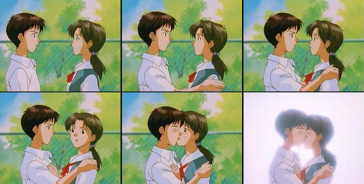 Shinji and Hikari kissing in Neon. evangelion asuka and shinji kiss. 