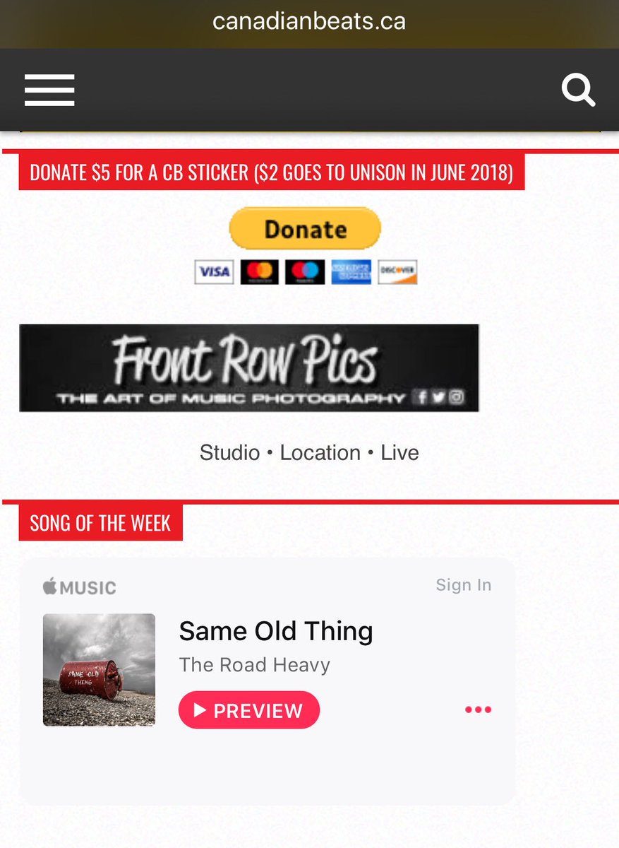 Big thanks to <a href="/CanadianBeats1/">Canadian Beats</a> for picking “Same Old Thing” as their song of the week! canadianbeats.ca