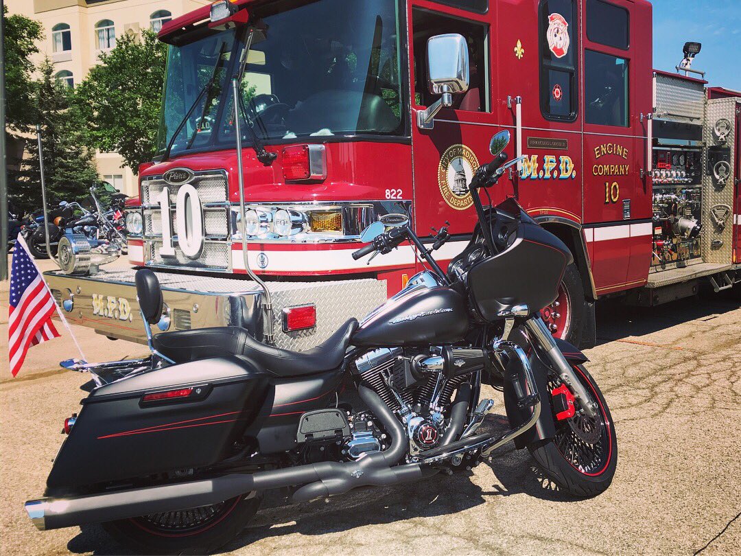 MadisonWIFire's tweet photo. First annual Richard Garner Memorial Ride and formal dedication of Engine 10 is underway! Follow @IAFF311 throughout the day for updates! #GarnerFlow https://t.co/dnCJEqpU8I