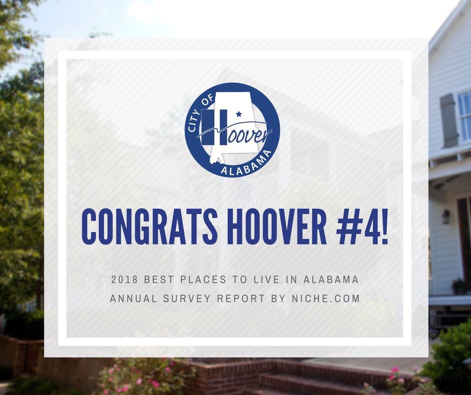 The City of #Hoover recently received an overall grade of A+ and was ranked as one of the '2018 Best Places to Live in Alabama’ from Niche.com! Read more details here: bit.ly/2yTyZcd