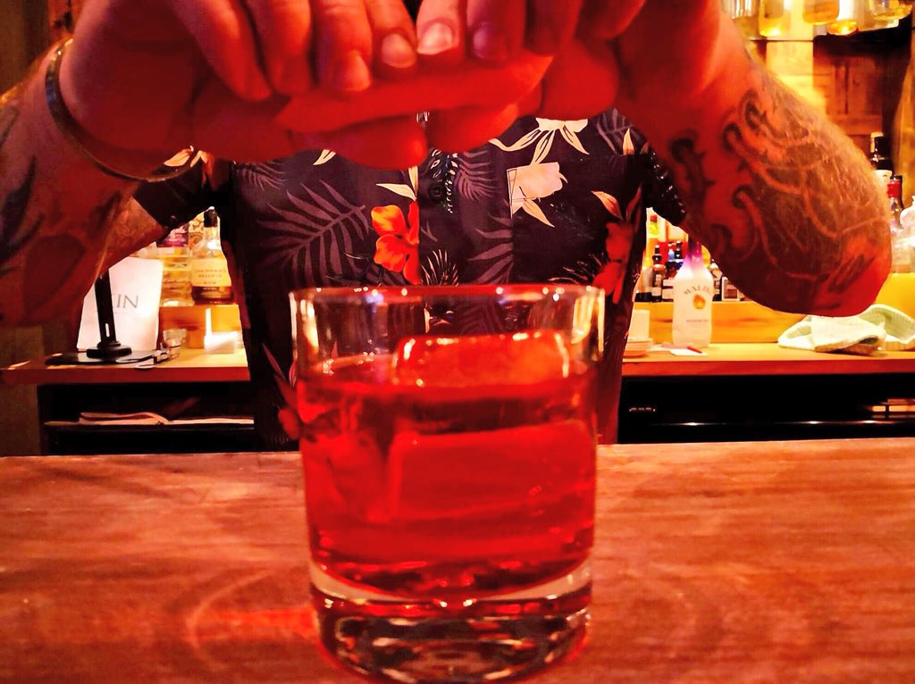 The warm weather may have left us but we still have sunshine in a glass <a href="/kin_edinburgh/">Kin - Edinburgh</a> : come try our Strawberry grappa in some off-menu drinks we’re playing with! Keep the summer vibes flowing. 
#kinedinburgh #delicious #tasty #cocktails #cocktail #strawberry #grappa #summer