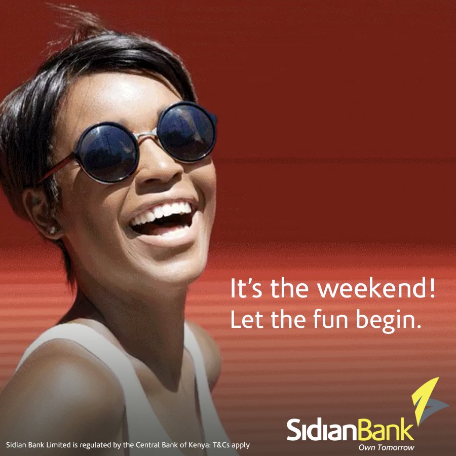 Sidian Bank (@sidianbank) on Twitter photo It's that day of the week again! Keep calm & enjoy the weekend.
We are open for business from 8.00 A.M. to 12.00 P.M.
Reach us on 0711058000 or talktous@sidianbank.co.ke. It's that day of the week again! Keep calm & enjoy the weekend.
We are open for business from 8.00 A.M. to 12.00 P.M.
Reach us on 0711058000 or talktous@sidianbank.co.ke.