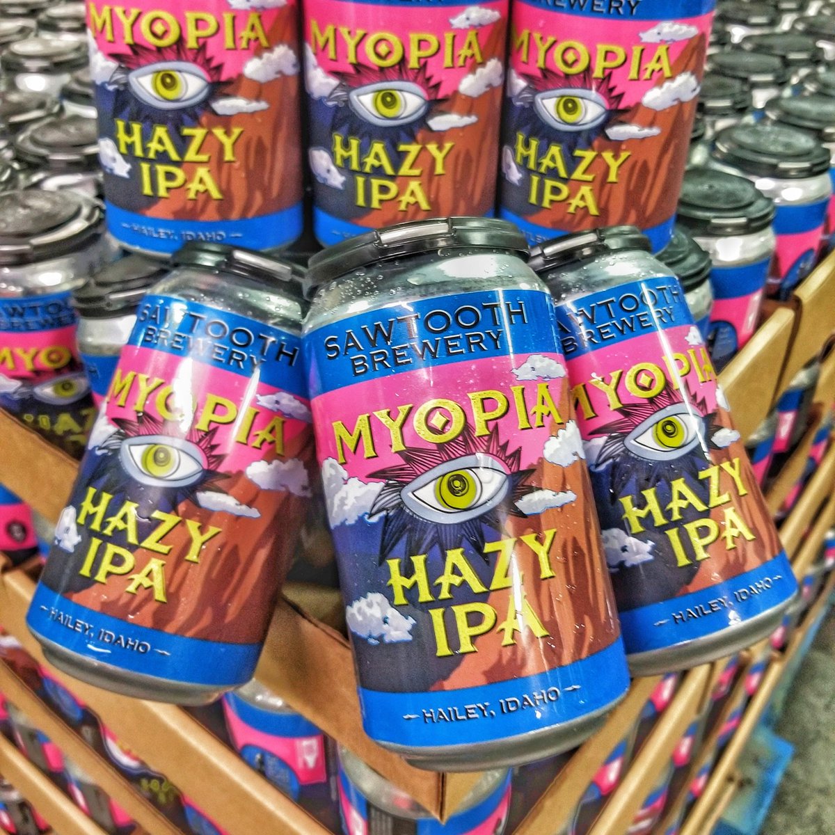Myopia Hazy IPA release today!  Cans and draft now available in both Hailey &amp; Ketchum &amp; through Hayden Beverage!
.
.
#justaphazy #SAWBREW