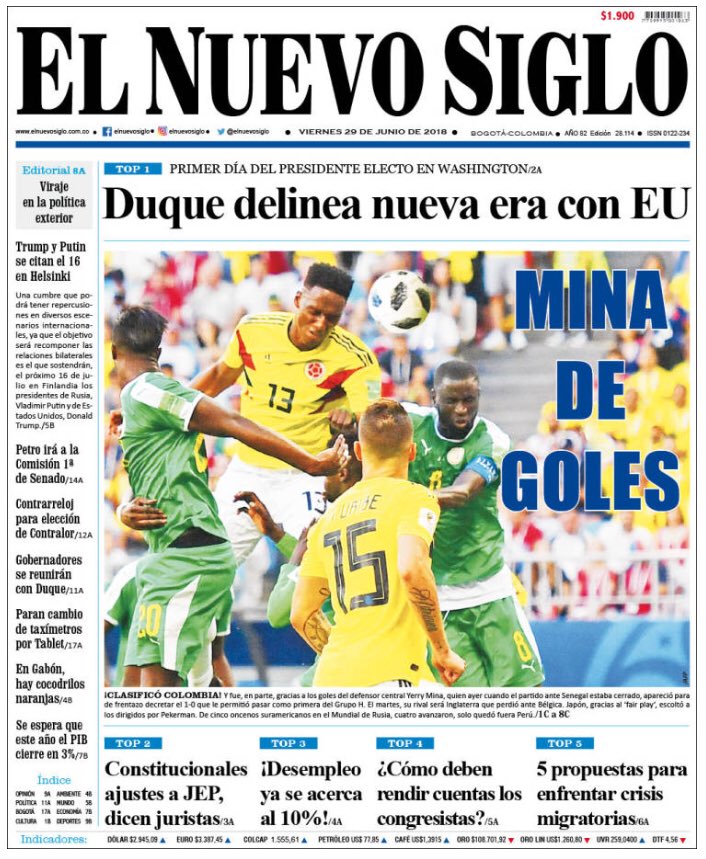 Así reaccionaron algunos medios en #COL después del triunfo y la clasificación a octavos de final.