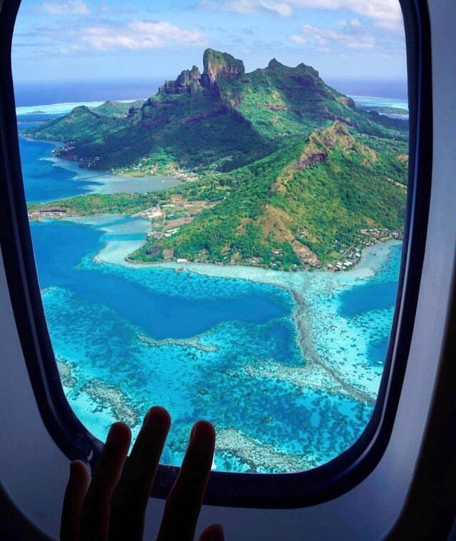 This is a picture of Bora Bora from above!