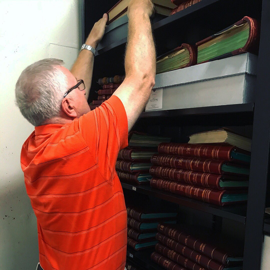 OurClemson's tweet image. Meet Dennis Taylor, university archivist! Dennis works to collect, preserve, and provide access to the @clemsonuniversity historical records and documents. 📜 He has been at Clemson for 31 years, 😳 but has only 20 days before he enters retirement! #FacesOfClemson