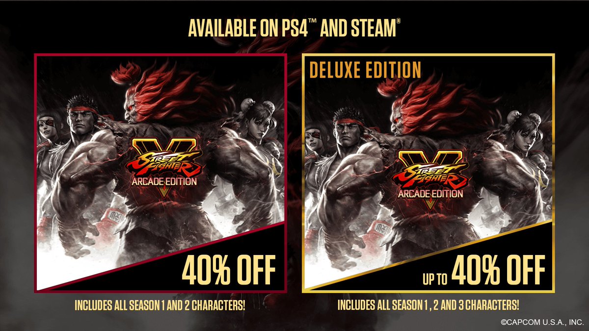 Street Fighter Street Fighter V Arcade Edition Standard And Deluxe Is Part Of The Steam Summer Sale Get It Up To 40 Off Until July 5 T Co Czxqncbkmd T Co Cxhnoiqozz