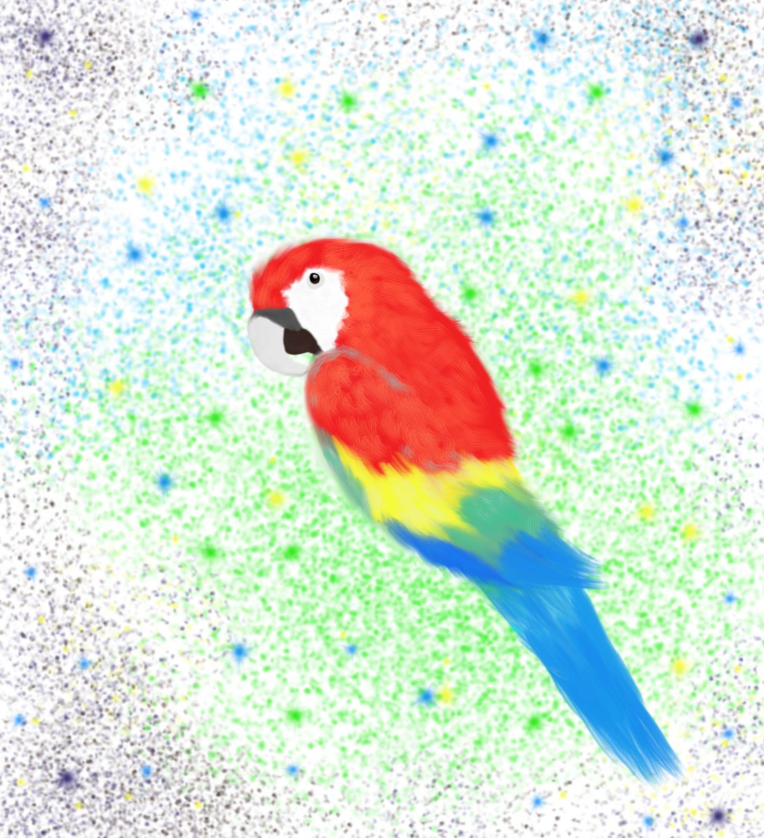 Experimenting with different mediums... #colour_collective #TealBlue #Kidlitart #Childrensillustration #kidlit #illustration #digitalart #macaw #parrot