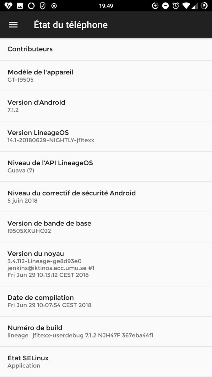 OunafFanou's tweet image. @LineageOS_ 👌
#LineageOS 
#Nougat 
#RomManager 
#RootCheck 
#TWRP 
#GalaxyS4