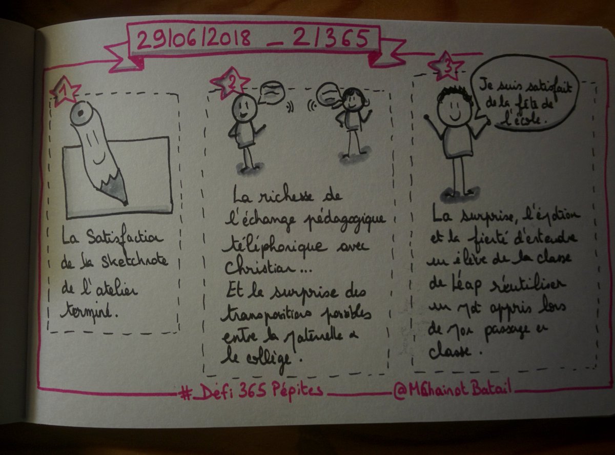 MChainotBatail's tweet photo. #Défi365Pépites  Jour 2
Et hop, j'ai réussi à gagner contre 
" tu pourras le faire demain matin, il est tard..." De la petite voix terrible.
Youhouuuuuu ! Un second pas !
Et vous quelles pépites avez-vous cueilli aujourd'hui ?
#PsychologiePositive #sketchnote #3KiffsParJour https://t.co/Fa7TxfEwIh
