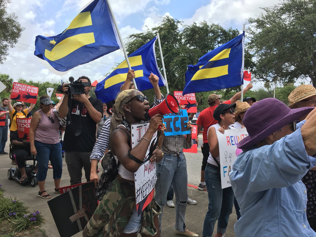 HRC joins ACLU in Brownsville, Texas, to protest Trump-Pence's "zero tolerance" policy.