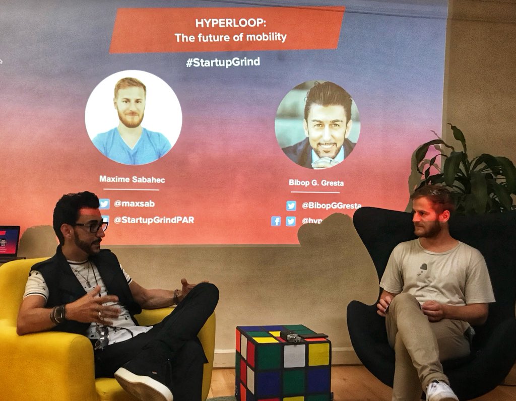 Listening to the fascinating life journey of <a href="/BibopGGresta/">Bibop Gresta</a> as musician, music producer, TV host, entrepreneur and now founder of <a href="/hyperlooptt/">HyperloopTT</a>. 

"What did I really do today? I want to leave a legacy"

#StartupGrind #Paris <a href="/snips/">Snips</a>
