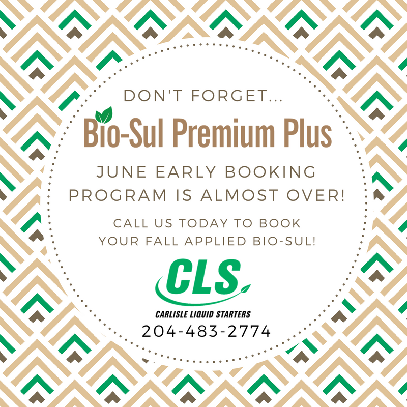 CarlisleLiquid's tweet photo. Taking bookings for Fall Applied Bio-Sul! Call us today to get the June Early Booking Price! #BioSul #BioSulPremiumPlus #BioSulNation #Sulphur #ElementalSulphur #SulphurNutrition #PlantHealth #Sustainability #LetsGetGrowing18 #MBAg #SaskAg #corn #canola #wheat #Hay #pasture https://t.co/614X3vZXFw