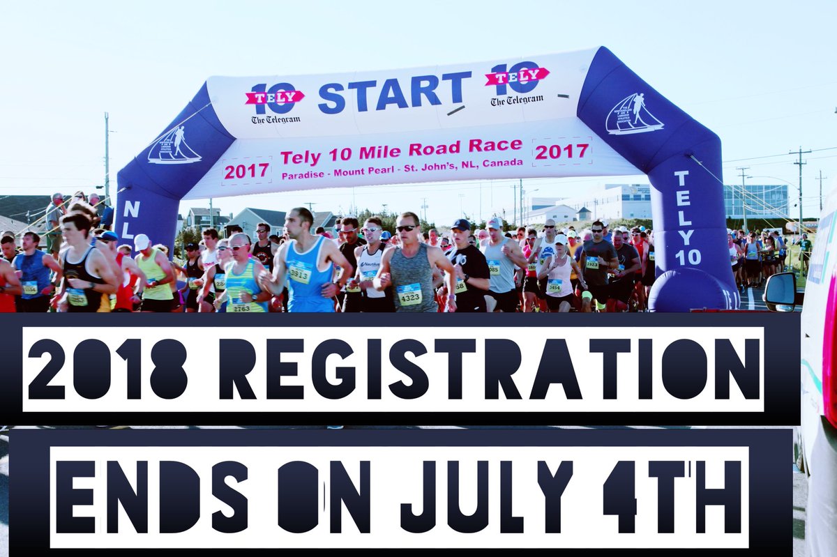Tely10NL's tweet photo. Registration for the 91st #Tely10 closes on Wednesday, July 4th https://t.co/ekXJ4BlYS7 @StJohnsTelegram @VOCMNEWS #NLAARoad https://t.co/92H5vsNelE